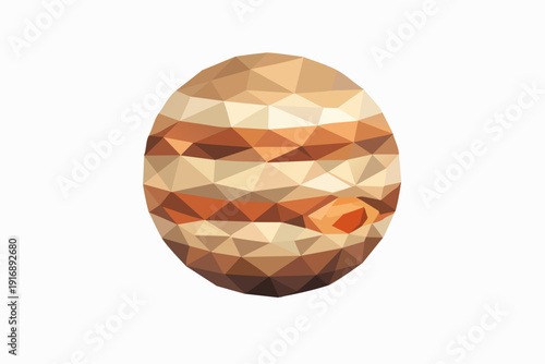 Jupiter planet low poly illustration concept art for space exploration and astronomy science