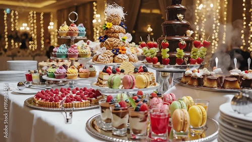 Wallpaper Mural Elegant dessert buffet display with assorted pastries and decorations Torontodigital.ca