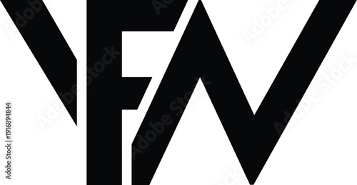 Letter FW, WF minimalist logo