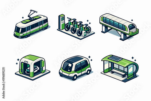 Urban green city transportation system with sustainable electric vehicles and future infrastructure