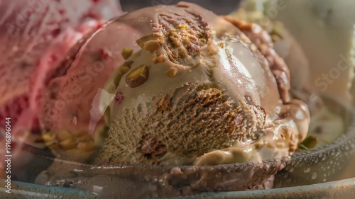 Wallpaper Mural Three scoops of ice cream in a bowl with vapor Torontodigital.ca