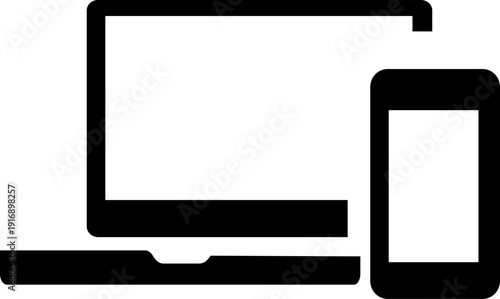 Device icons set. Smartphone, laptop, desktop computer, tablet, smartwatch, mobile phone, keyboard and mouse - stock vector .isolated on transparent background