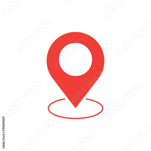 Red Location Pin Vector Icon for Maps and Navigation