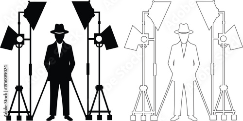 Studio Photographer Silhouette Vector