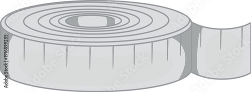 Measuring tape icon, black monochrome style