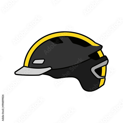 Modern Bicycle Helmet with Yellow Accents - Safety Gear for Cycling