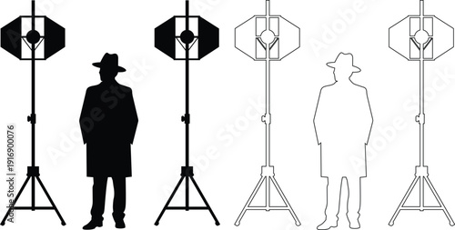 Detective Silhouette Vector Icon