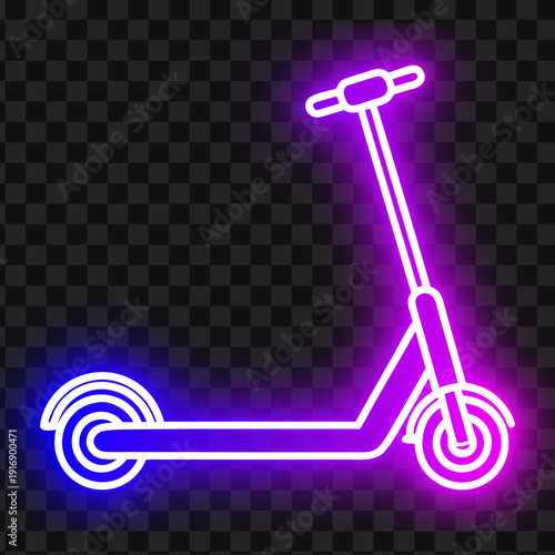 Neon Scooter Illustration Electric Vehicle Transport Design