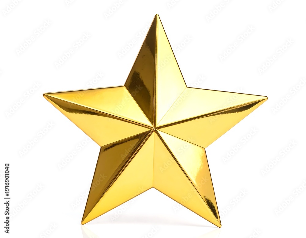 Obraz premium Angled View of a Shining Gold Star for Mother's Day Tribute, Wide Composition