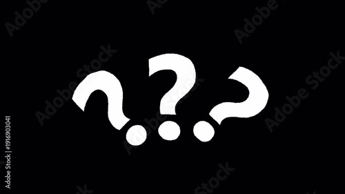 Question mark sign animation on a transparent background, questions asking doubts confusing problems, Neon Colorful Glowing question Marks icon in 4k.