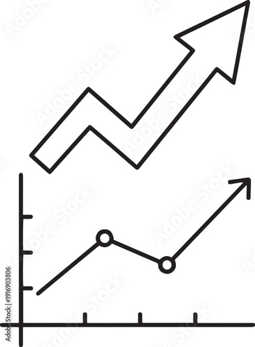 Professional Minimalist Business Growth Arrow and Chart Vector