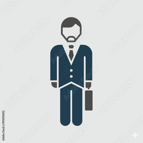 Professional businessman in modern suit with briefcase