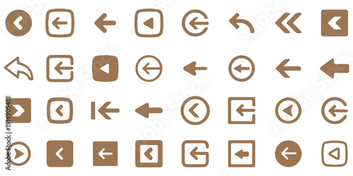 Minimalist arrow and direction line icon set with navigation pointers, location markers, cursor icons, rotation symbols, compass and GPS signs for maps, UI design, and direction concepts