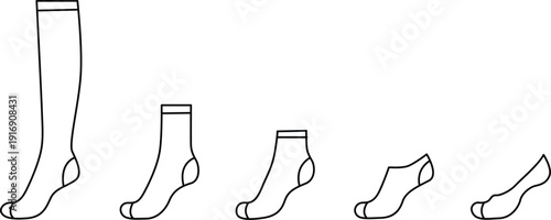 A diverse collection of socks showcasing various lengths and styles Vector