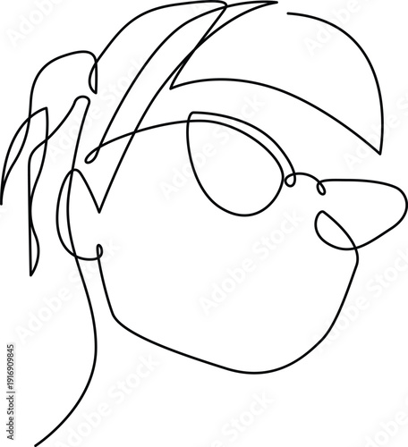 A whimsical illustration of a cat wearing a stylish pair of sunglasses Vector