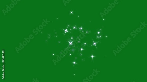 Wallpaper Mural Twinkling white glow sparkle stars animation, glitter burst shine particles and magic dust, cartoon vector doodle twinkle with fairy starlight shimmer effect on green screen, seamless overlay 4K Torontodigital.ca