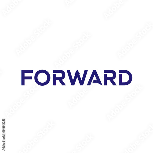 Forward Text Logo Typography Design Element.