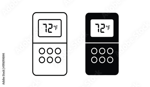 Two thermostat control panels with digital temperature displays