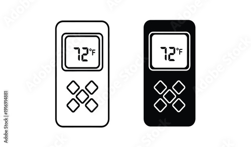 Two thermostat remote controls with digital temperature displays
