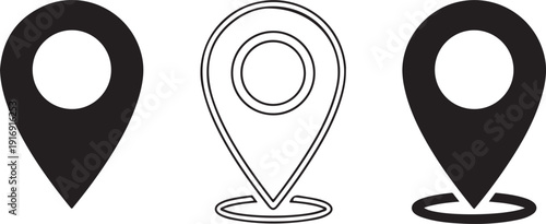 Map Pin Icon Set for GPS Navigation Tracking and Location Point Markers