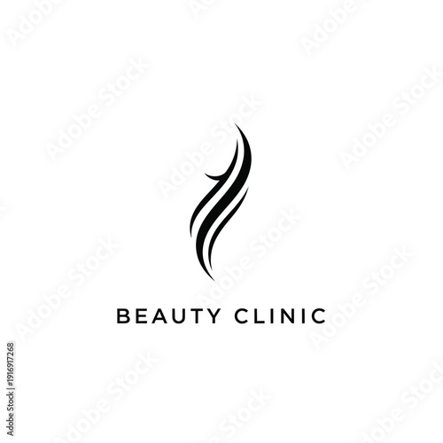 Elegant Beauty Clinic Logo Design with Flowing Lines