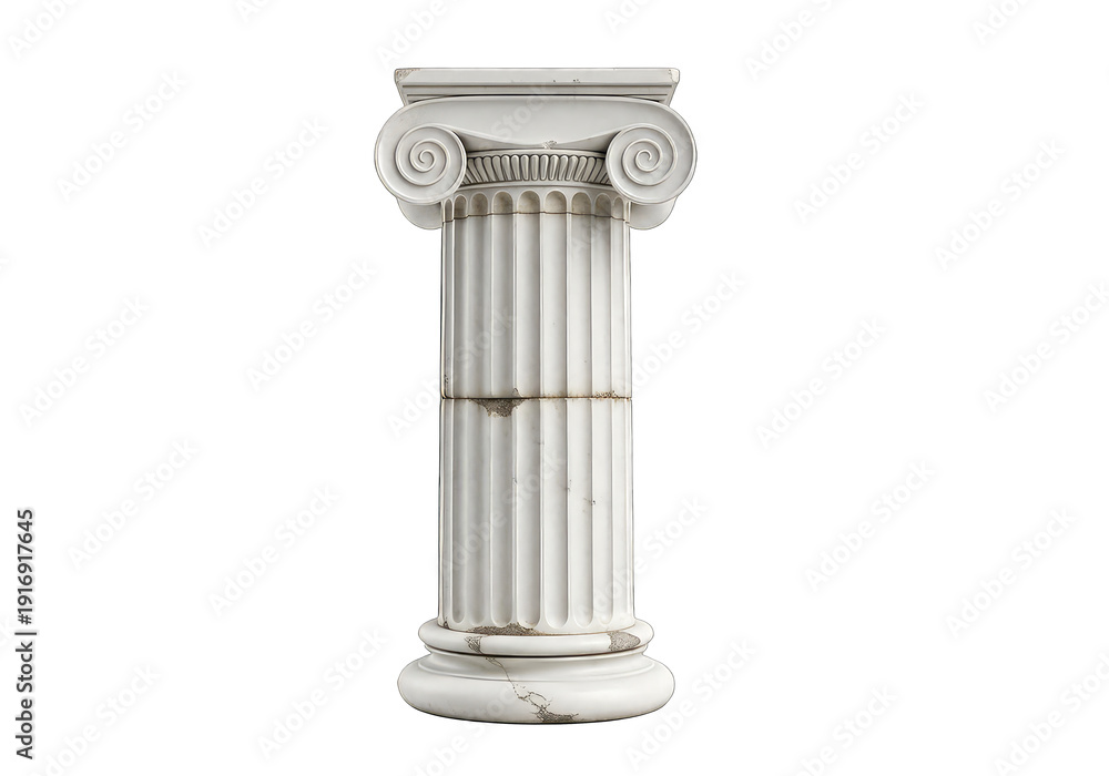 Obraz premium Classic white marble column with elegant scroll details