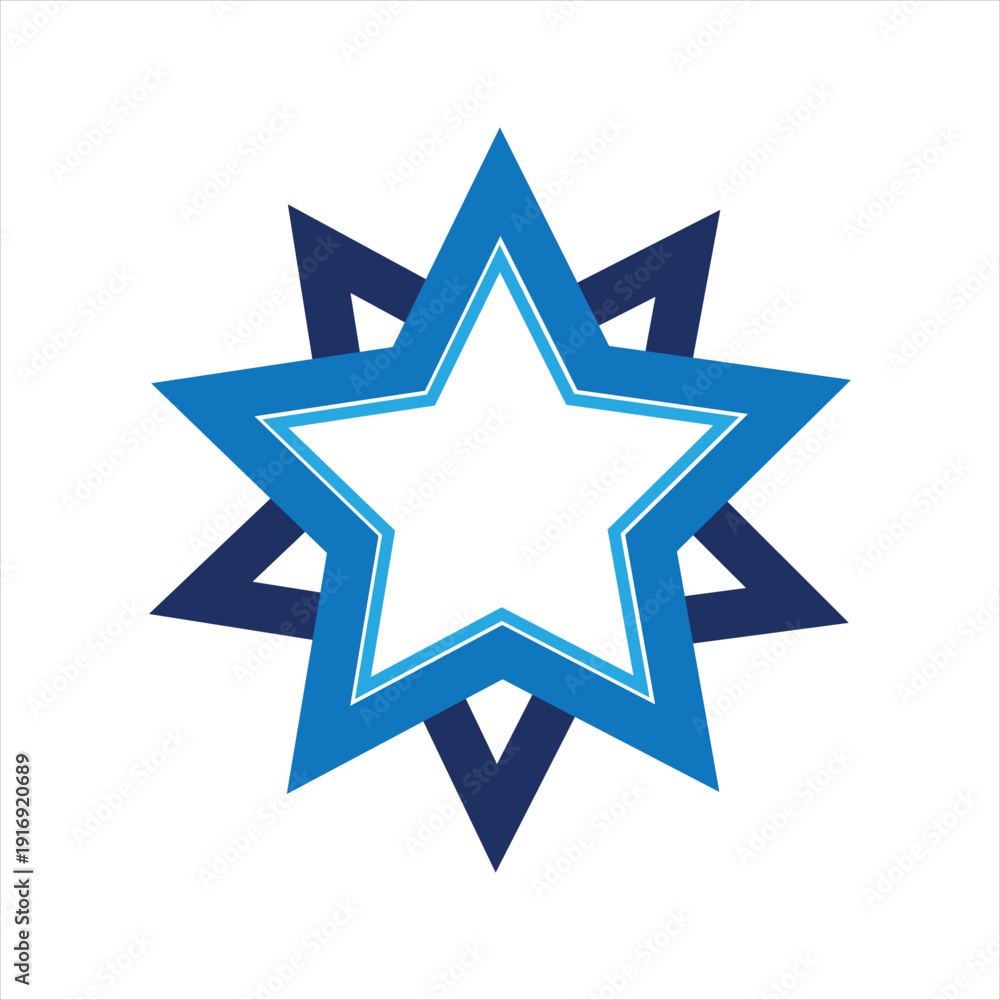 Obraz premium modern star logo red blue