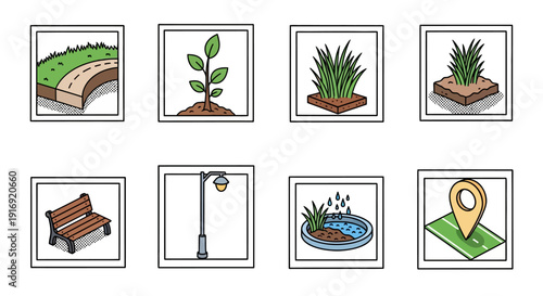 Eco-friendly urban elements: green spaces and sustainable landscaping