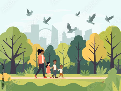 A serene illustration evokes calmness, perfect for eco-friendly designs and nature-themed content.