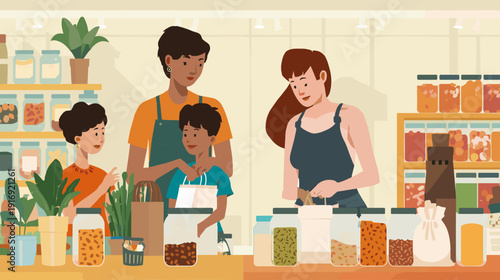 A cheerful scene of gift boxes adorned with plants, perfect for celebrating special occasions or gifting.