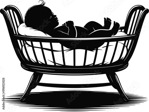 Baby sleeping peacefully in a crib with a pillow