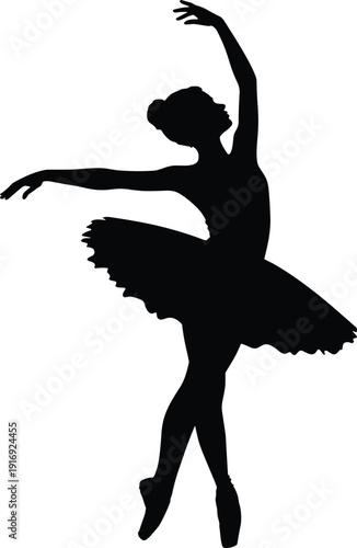 Elegant ballerina in dynamic dance pose