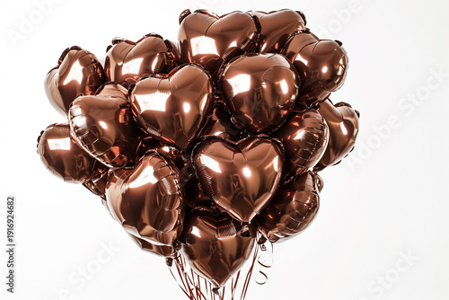 brown color metallic balloons inflatable festival in form hearts