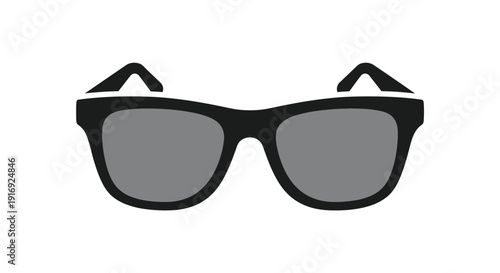 A simple black silhouette depicting a pair of classic sunglasses