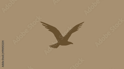 A silhouette of a bird in flight, with wings spread against a warm-toned backdrop