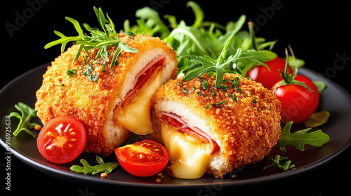 Chicken cordon bleu cut ope...
