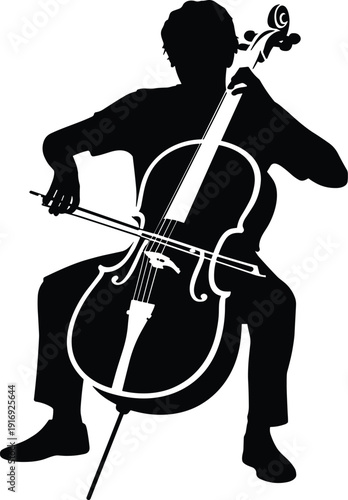 Musician playing cello with passion and skill