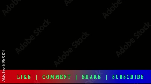 Minimalist subscribe comment like share animation. Animated thanks for watching youtube outro like comment share subscribe with black background..