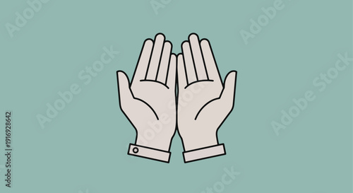 Ramadhan Kareem A Gentle Illustration of Open Hands in Prayer and Supplication