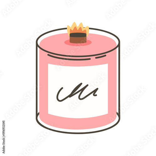 Trendy  scented cozy hygge candle for home interior decor.