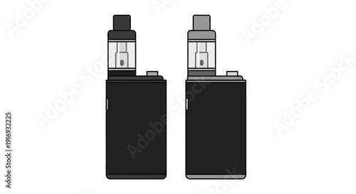 Two black vape pens or electronic cigarettes displayed side by side