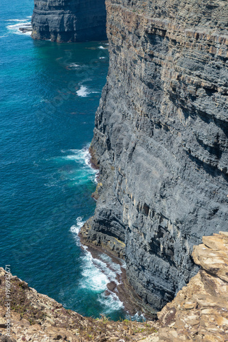 beautiful view from the top of the cliffs at edge of the sea in coast in Port...