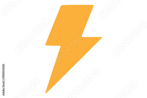 Free Download Orange rounded lightning bolt icon vector, electric flash symbol, smooth power logo, energy sign, modern flat design for apps, websites, UI, branding graphics - GFXLoad