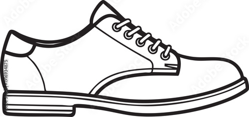 Detailed illustration of a shoe with laces from a side view showcasing design and features clearly