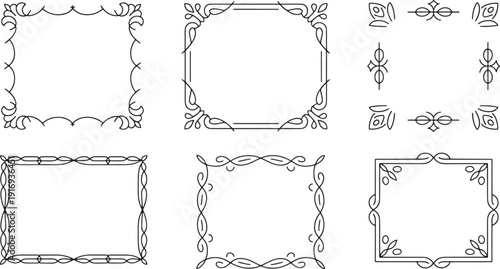 Set of Ornate Square and Rectangular Frames