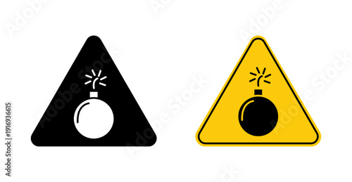 Bomb Warning Hazard Explosion Alert Icon