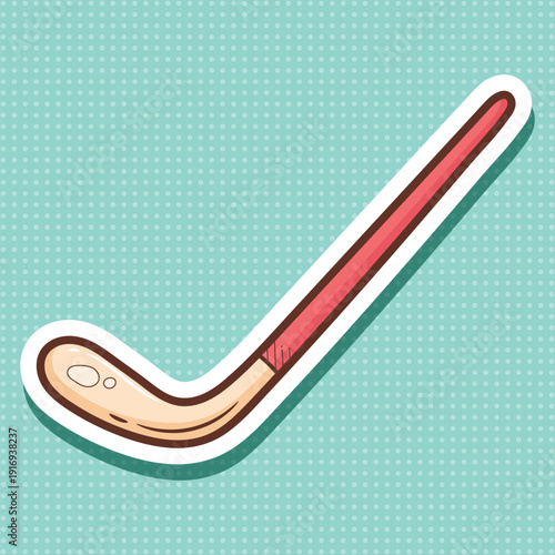 Cartoon Golf Putter Sticker Vector Art