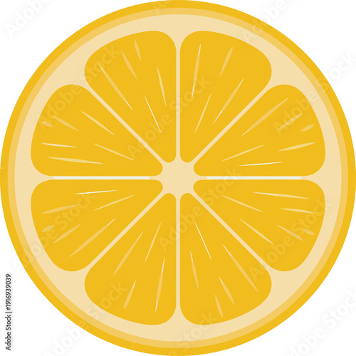 Slice of lemon fruit cross section