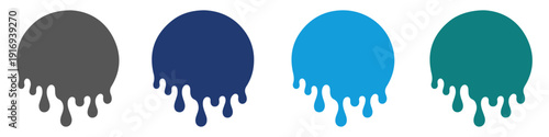 paint drop icon set circle