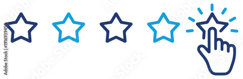 hand rating icon five stars